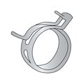 Rotor Clip Hose Clamp #27 TB DF Silver HCRB-027-FS